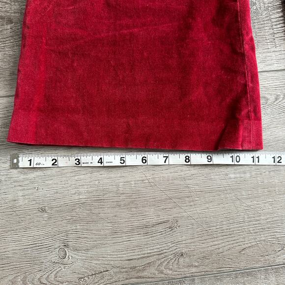Body by Victoria Christie Fit Red Velvet Pants Bell Bottom Flare Size 10 - Picture 8 of 8